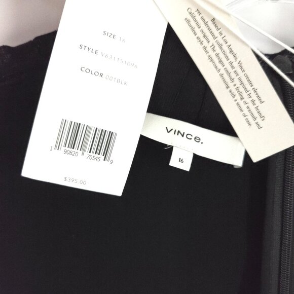 Vince Mixed Ribbed Midi Dress Black Quiet Luxury Old Money Sophisticated Elegant - Picture 15 of 16